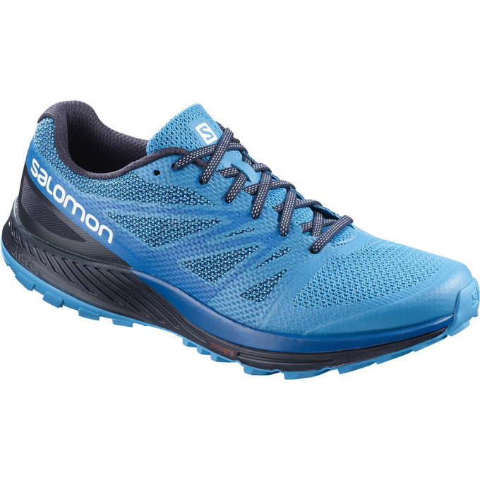 Salomon SENSE ESE - Mens Trail Running Shoes - Blue/Navy - NZ (62309-KYZV)